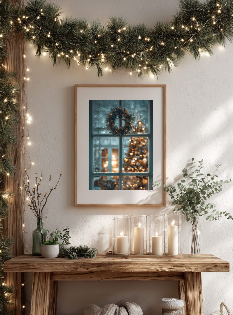 Snowy Christmas Window Vinterposter