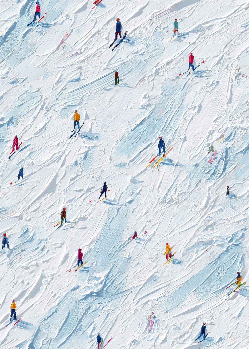 Tiny skiers Poster Poster Vinterposter skidmotiv