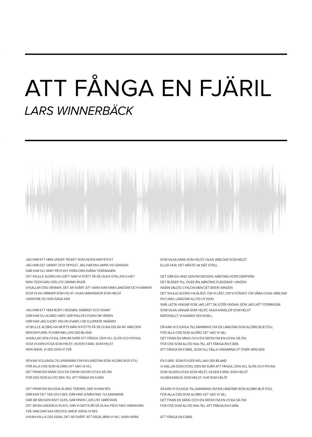 Lars Winnerbäck Poster Att fånga en fjäril