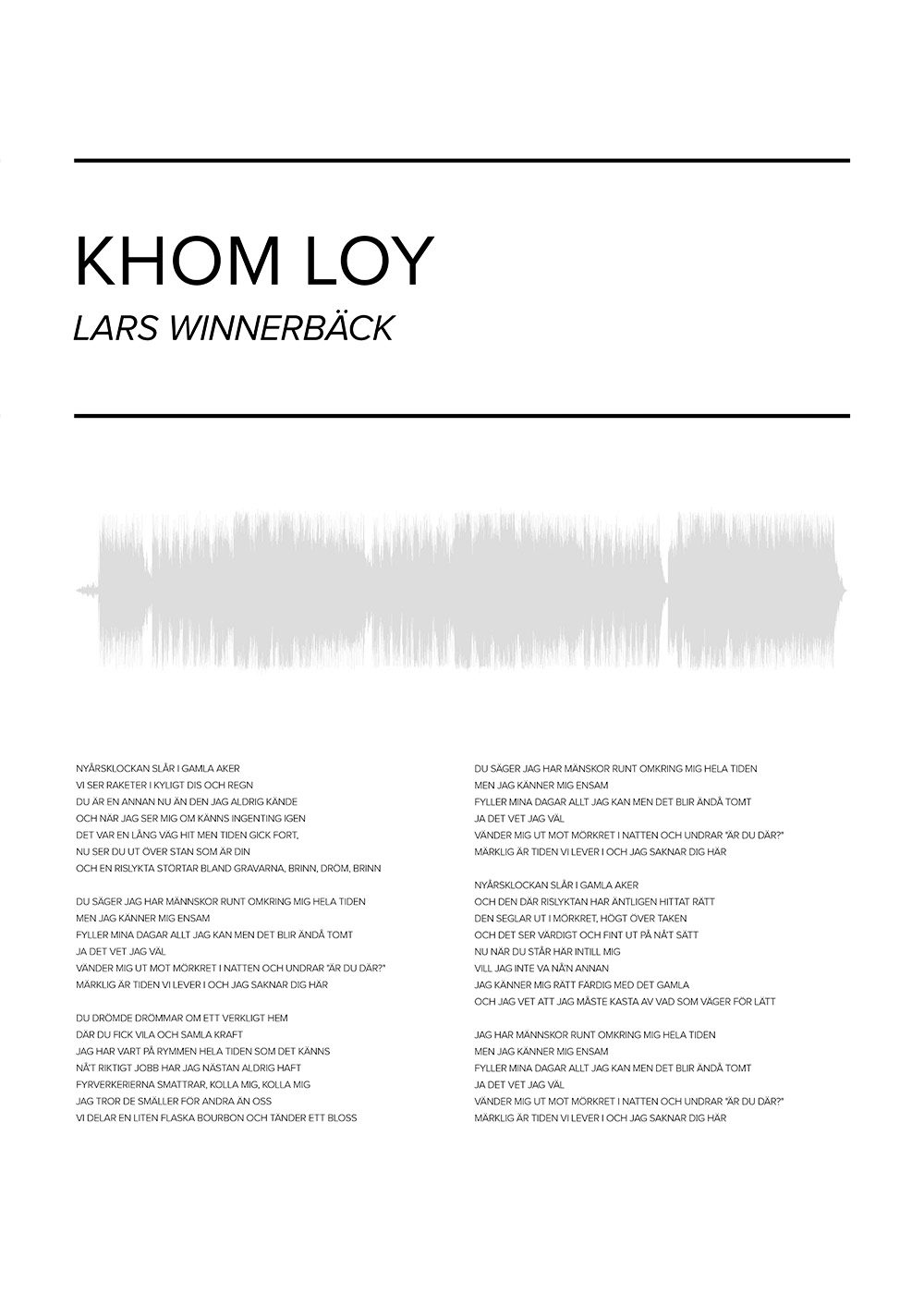 Lars Winnerbäck Poster - Khom Loy