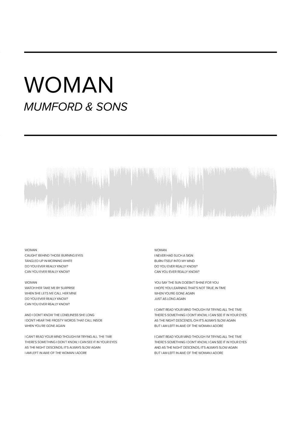 Mumford & sons poster Woman