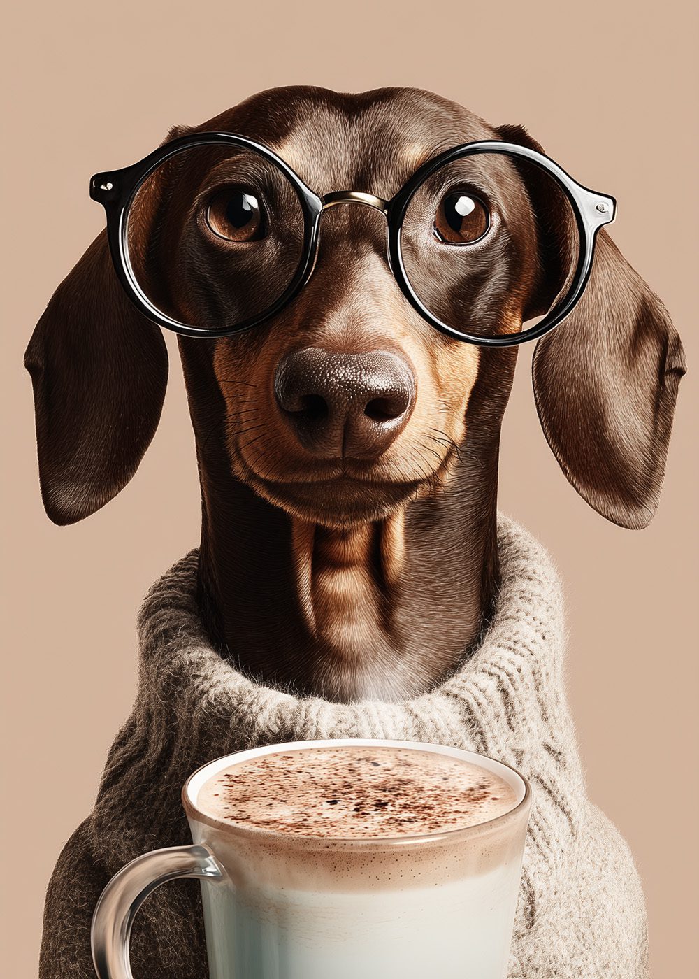 Coffee Lover Dachshund Djurposter Hundposter