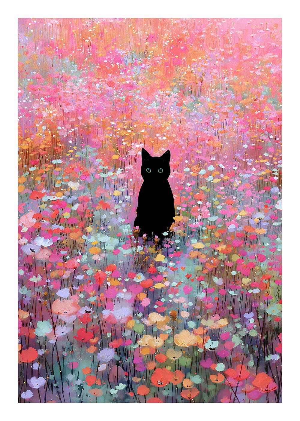 Floral Cat Poster