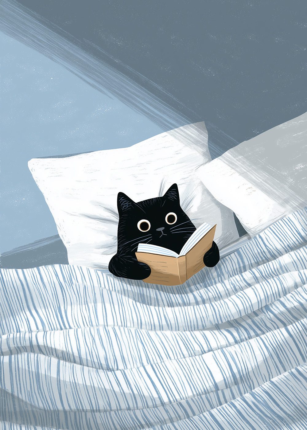 Morning Reader Cat Poster kattposter