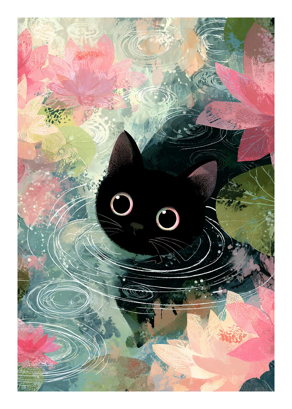 Pond Cat Poster