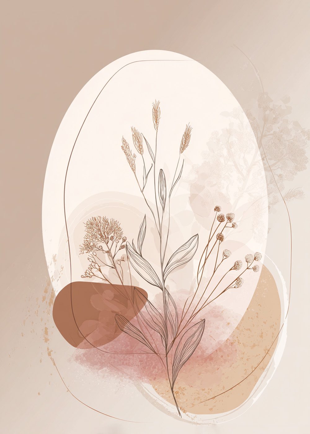 Soft Meadow Oval 2 Poster