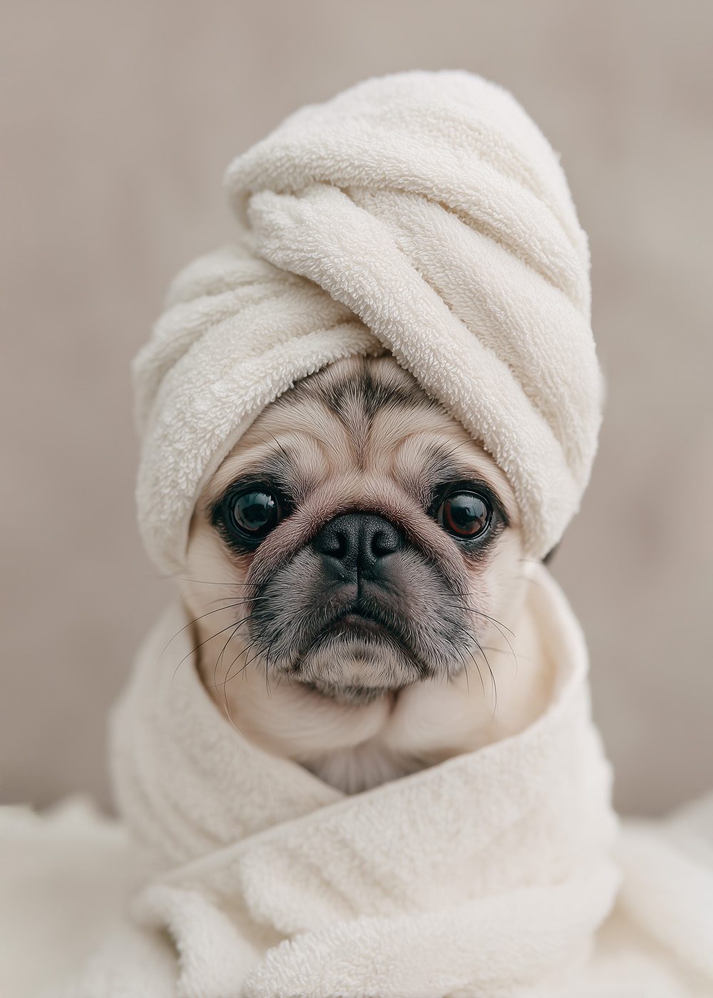 Spa Pug Elegance Djurposter Hundposter