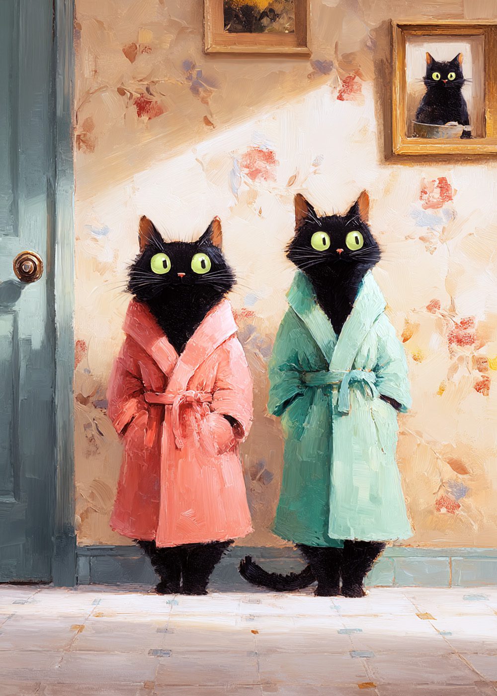 Twin Robe Cat kattposter