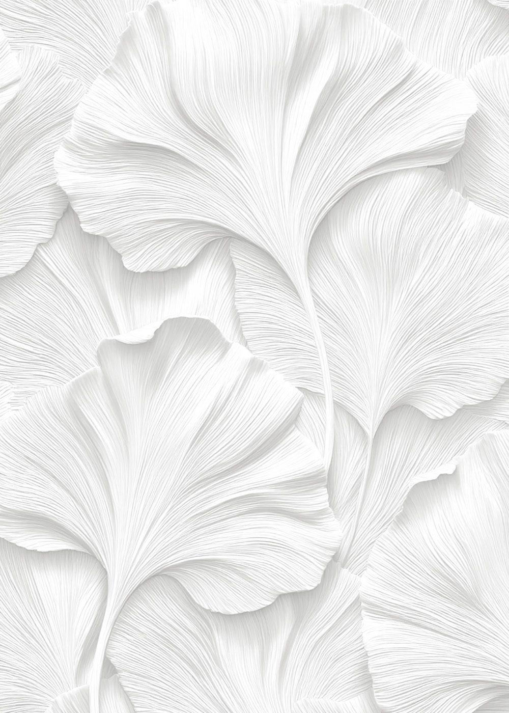 White Botanical Relief 1 Poster