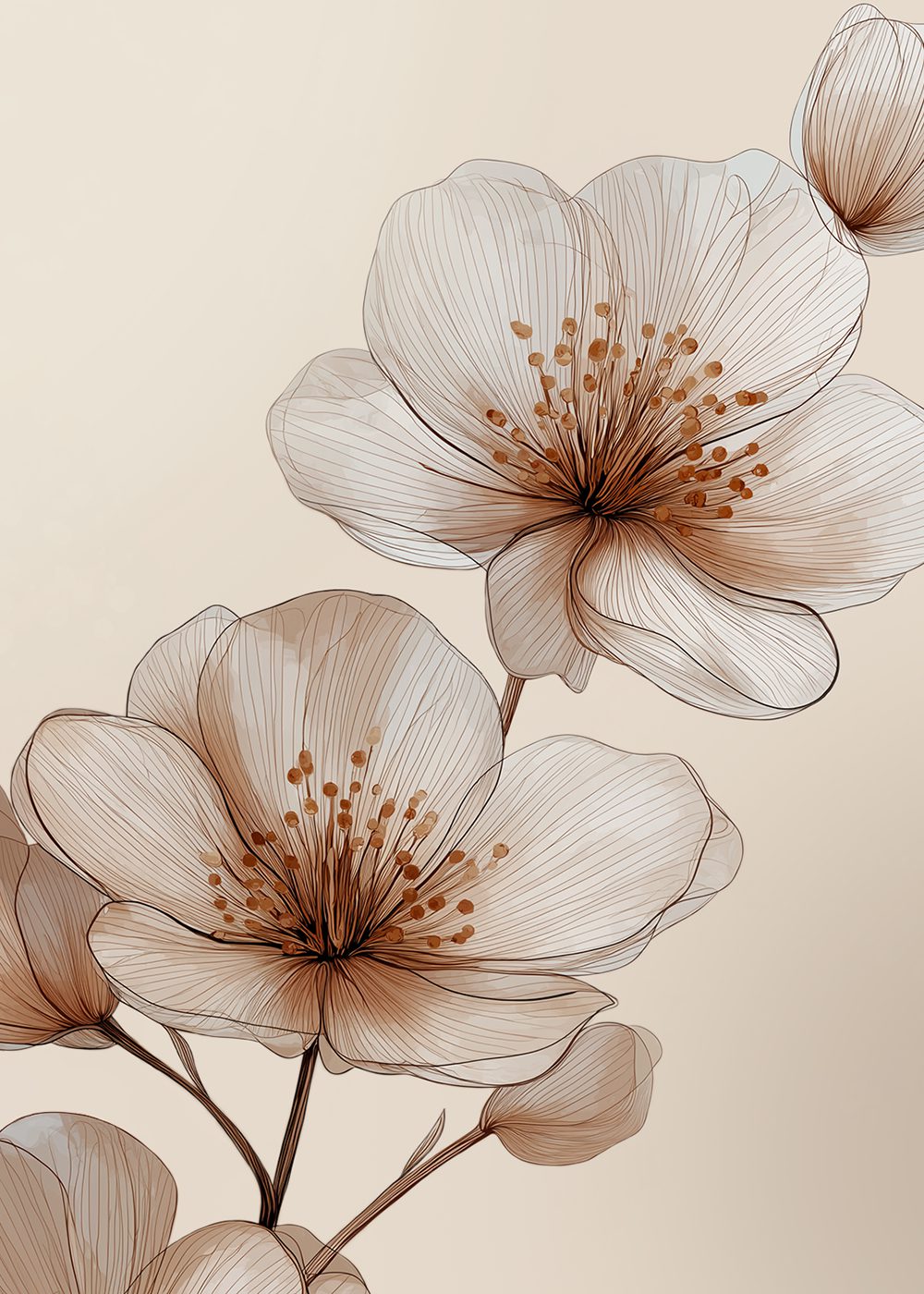 blomsterposter no2 blomsterillustration