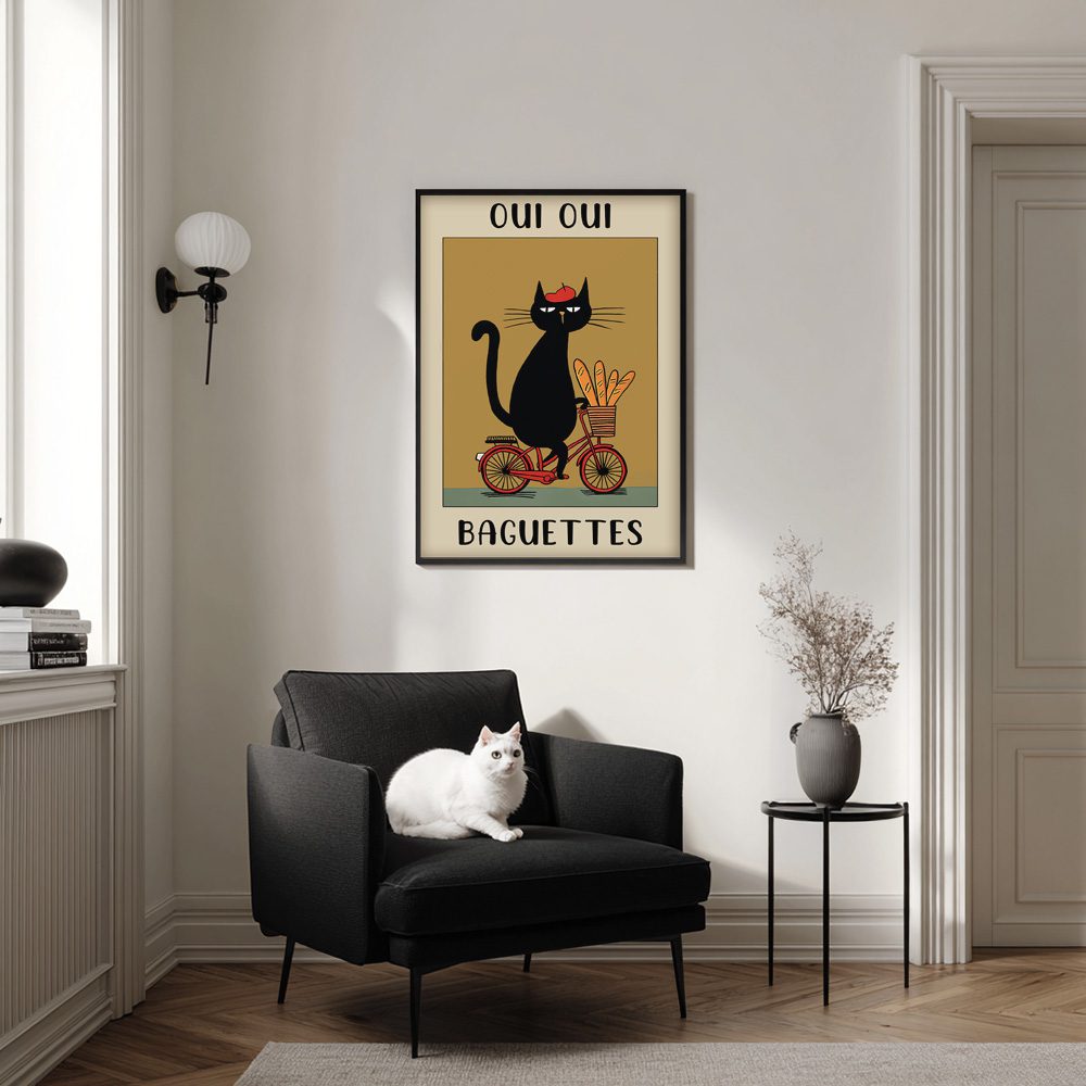 Oui Oui Baguettes – Lekfull kattposter