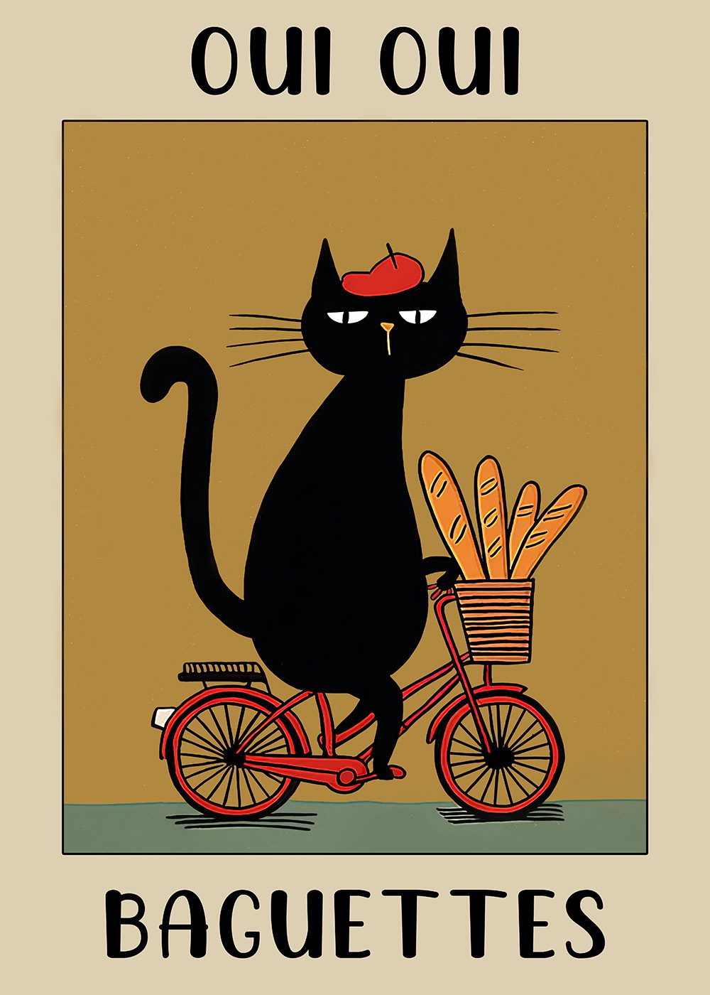Oui Oui Baguettes – Lekfull kattposter