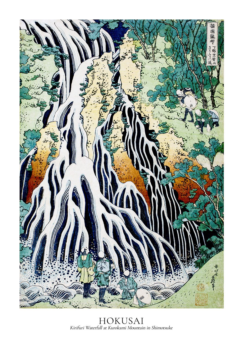 Kirifuri Waterfall at Kurokami_Mountain in Shimotsuke Hokusai Poster