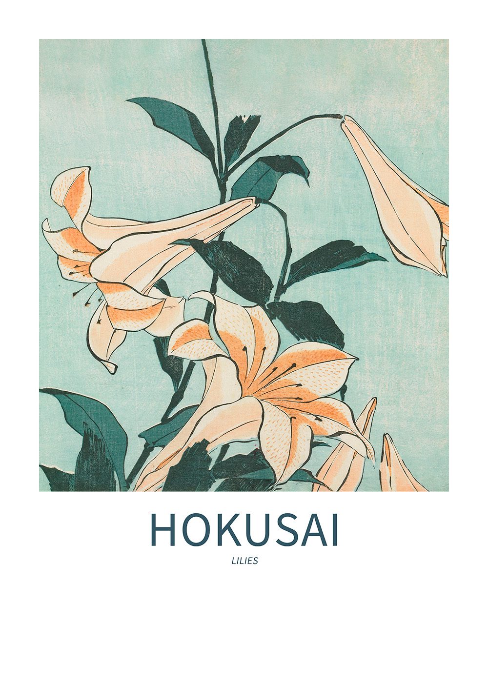 Lilies Hokusai Poster