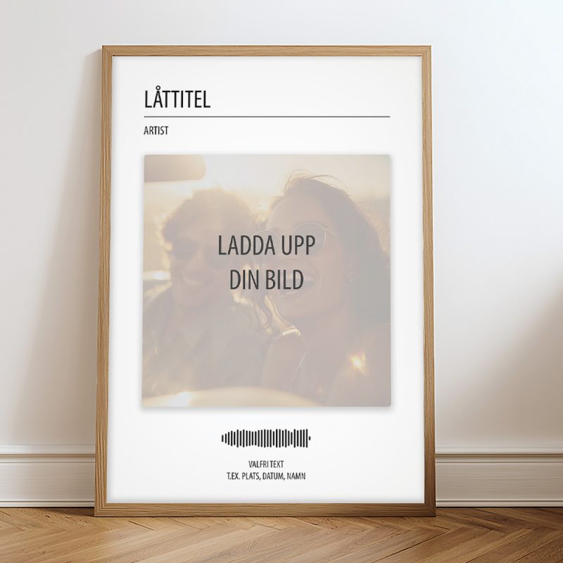 Musikposter No2 med plats för personlig bild och text, perfekt för musikälskare och personlig inredning.