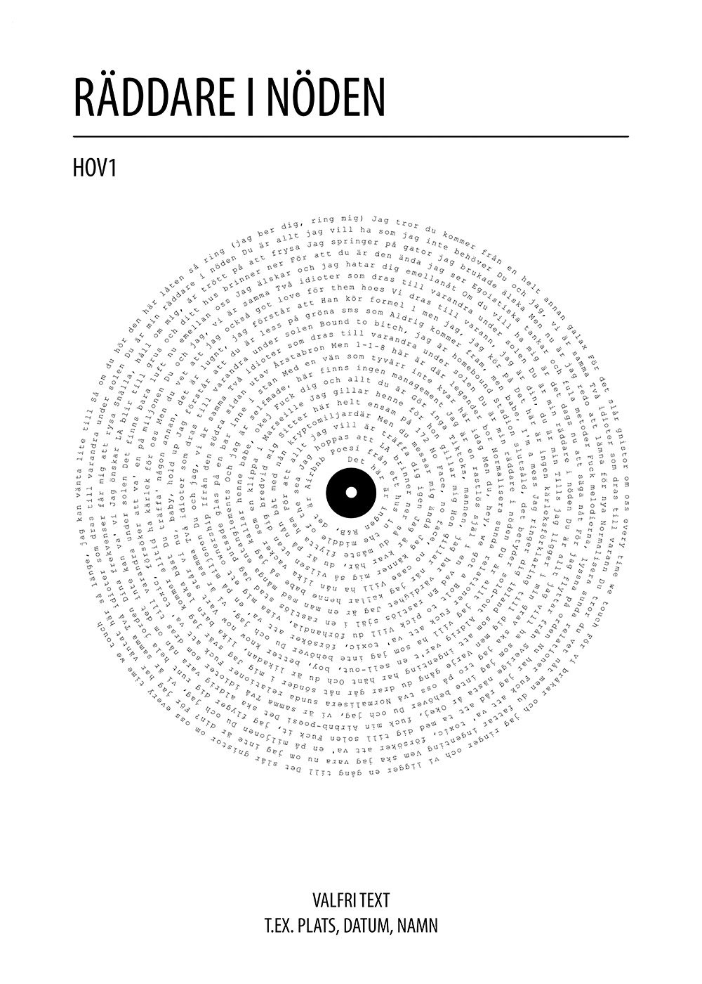 HOV1 Poster Räddare i nöden