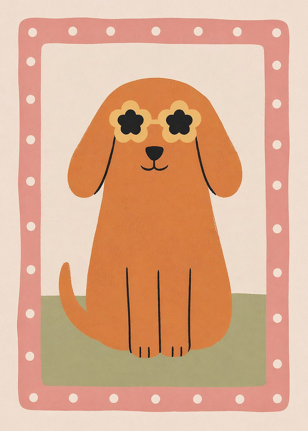 Söt hund med glasögon i retrostil.