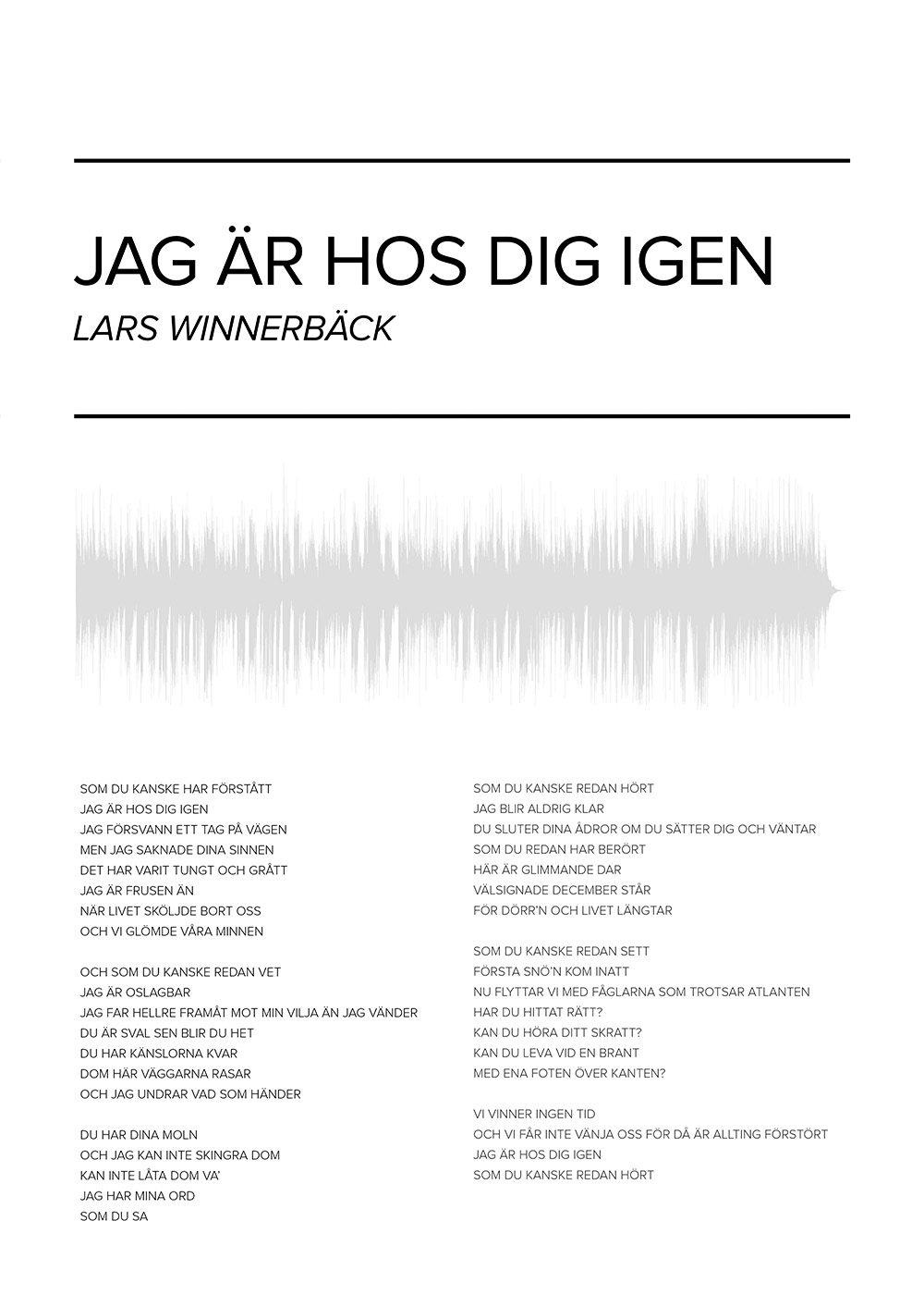 Lars Winnerbäck Jag är hos dig igen Poster