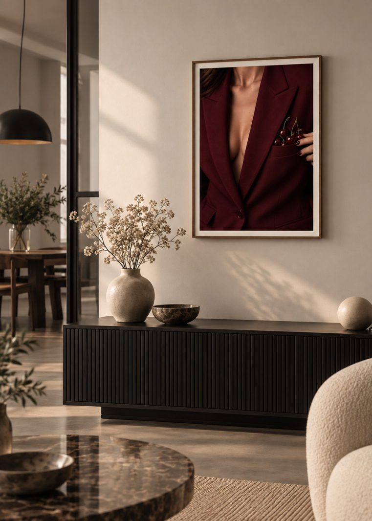 Fashion poster i säsongens djupa burgundytoner