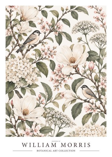 Botanisk poster inspirerad av William Morris