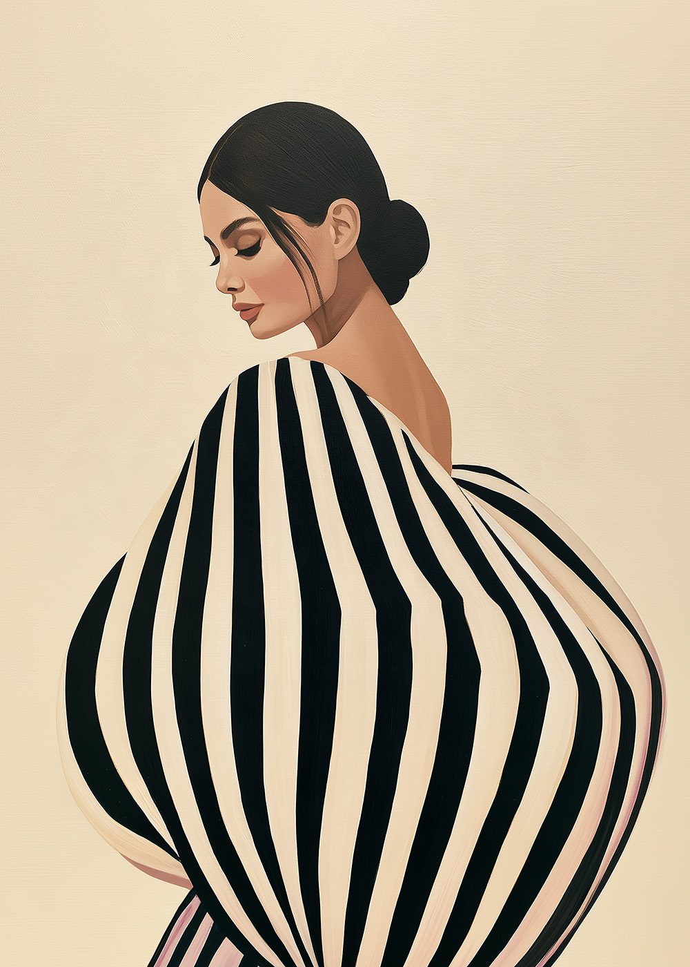 Modern fashion poster med grafiska ränder