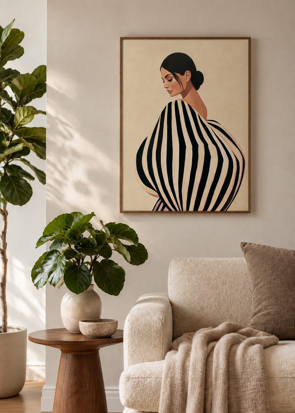 Modern fashion poster med grafiska ränder